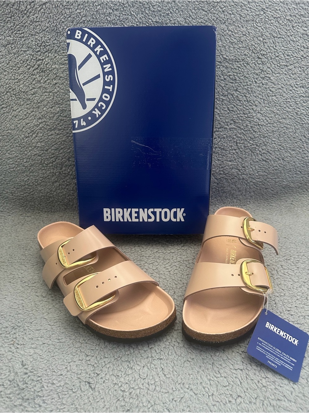 Birkenstock Beige Boxed Arizona Big Buckle Sandals